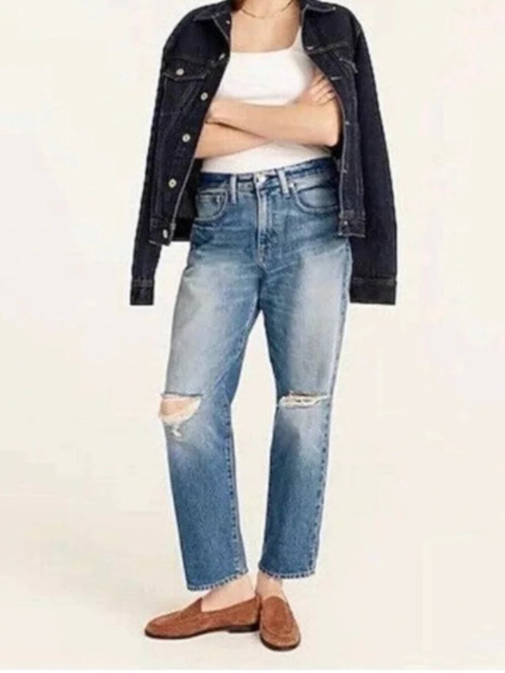 J. Crew Slouchy Distressed Boyfriend Jeans